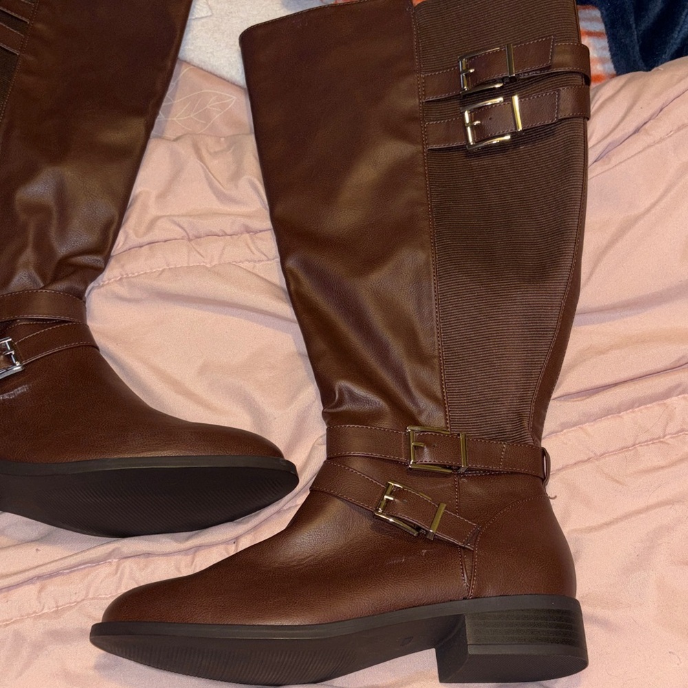 Torrid Knee Boots with Buckle Brown Size 9 Plus Size Women’s Tall NEW - Picture 14 of 14